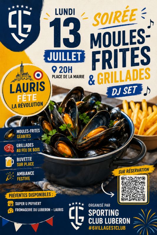 Exemple de publicité Meta Ads — soirée moules-frites Sporting Club Luberon